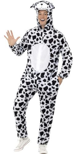 Smiffys, Unisex Dalmatiner Kostüm, Jumpsuit und Kapuze, Größe: L, 31672