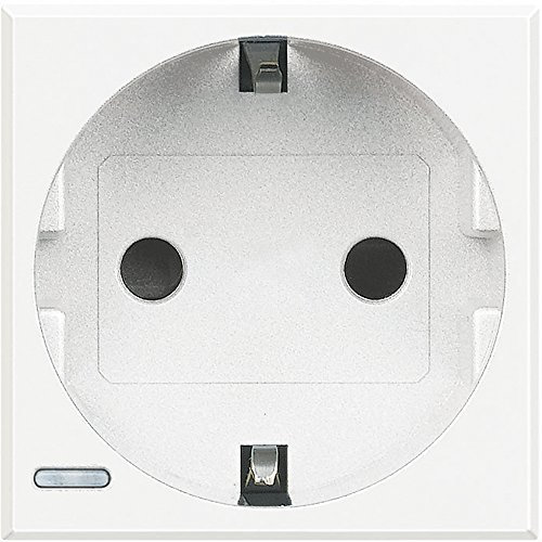 Base de enchufe Bticino Axolute HD4141 Blanco 2P+TT 16A 2 modulos