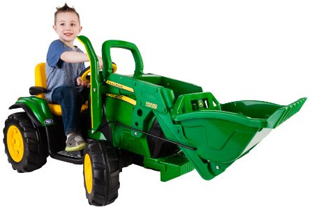 Peg Perego John Deere Ground Loader Tractor Extra-Large 12 Volt Ride on Tractor for Kids Ages 3-7