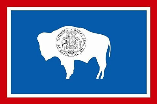 U24 Moto Drapeau Wyoming Drapeau 20 x 30 cm
