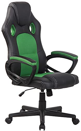 CLP Racing Gaming Bürostuhl Fire I Höhenverstellbarer Schreibtischstuhl Mit Kopfstütze, Farbe:grün