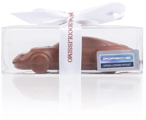 CHOCOLISSIMO - Schoko Porsche 911 Carrera, Schokoladenauto Geschenk, Auto aus Schokolade, Mini-Schokoladenauto, Geschenk für Autoliebhaber, Lustige Geschenkidee für Vatertag, Muttertag, Geburtstag