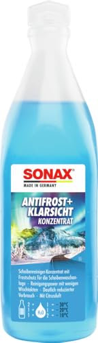 SONAX AntiFrost+KlarSicht Konzentrat (250 ml) ergibt bis zu 0,75 Liter Winter-Scheibenwaschwasser, sofort mischbereit, schlierenfrei, Antikalk-Effekt | Art-Nr. 03321000