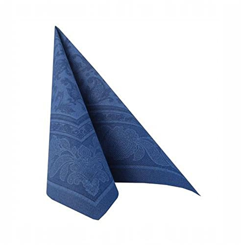 20 Servietten ROYAL Collection 1/4-Falz 40 cm x 40 cm dunkelblau Ornaments