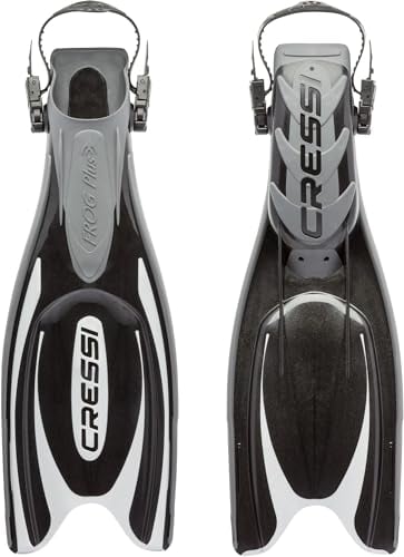 Cressi Herren BF205538 Flossen Frog Plus, schwarz/silber, 35/38 EU(Label: XS/S)