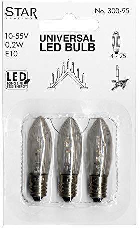 LED Ersatzleuchtmittel für Baumkerzen - warmweiß, 3 Stück