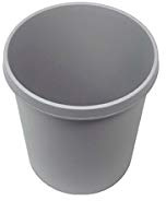 helit Kunststoff-Papierkorb - Inhalt 18 l, Höhe 320 mm, VE 6 Stk - lichtgrau, VE 6 Stk