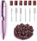 MelodySusie PC120B - Set di lime per unghie elettrico portatile, compatto, professionale, per unghie in acrilico, gel, manicure, pedicure, lucidatura, design per uso domestico e salone, viola