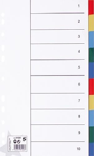 5 Star 810267 Register Blanko A4, 10-teilig, 125my, mehrfarbig