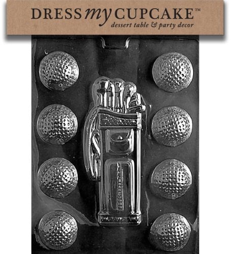Dress My Cupcake DMCS028 Chocolate Candy Mold, Golf, Caddy, Balls