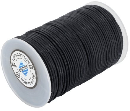 AURORIS 100m Rolle Baumwollband rund - Durchmesser/Farbe wählbar - Variante: 0,5mm / schwarz