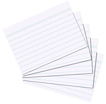 Herlitz Karteikarten, DIN A7, weiß, liniert, 170g/m2, 100 Stück