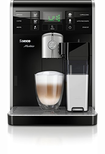 Saeco HD8769/01 Machine à Espresso Automatique Moltio Carafe à Lait Brevetée Automatique, bac à grain amovible exclusif et mémorisation du café personnalisé