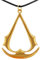 Hanessa Bijou pour homme, symbole médiéval Assassin's Creed avec lien en cuir synthétique