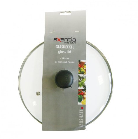 Glasdeckel 24 cm mit Edelstahlrand Glasdeckel Kochen