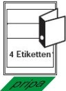 pripa Etiketten für Ordnerrücken breit 190 x 61 mm xl, 25 Blatt A4 selbstklebende Etiketten. Der Einzelbogen ist aufgeteilt in 4 Etiketten pro Bogen = 100 Etiketten/Pack