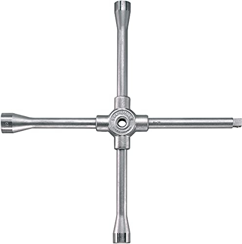 STAHLWILLE 35c Kreuzschlüssel für alle gängigen PKW l 17, 19, 22 mm und 1/2 Aufnahme für Steckschlüssel l Made in Germany