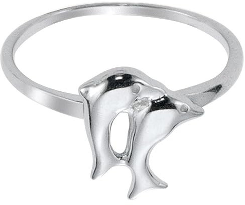 Basic Silber 53.KS107 Mädchen Ring Delfine Sterling-Silber 925 15,3 mm Größe 48