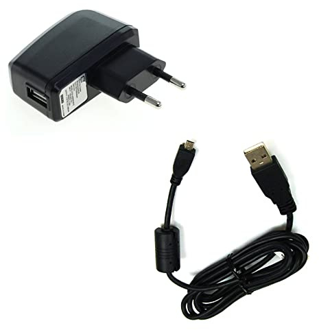 bg-akku24 Ladegerät und Ladekabel, Datenkabel, USB-Kabel für Olympus VH-210, VH-520, VG-120, VG-130, VG-160, VG-170, VR-310, VR-320, VR-325, VR-330, VR-340, VR-350, VR-360, D-705, D-710, D-720, D-745