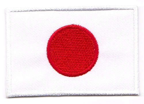 Aufnäher Bügelbild Aufbügler Iron on Patches Applikation Flagge Japan 3 x 2cm Vor20-45-S