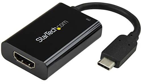 StarTech.com USB C to HDMI 2.0 Adapter with Power Delivery - 4K 60Hz USB Type-C to HDMI Display Video Converter - 60W PD Pass-Through Charging Port - Thunderbolt 3 Compatible - Black (CDP2HDUCP)