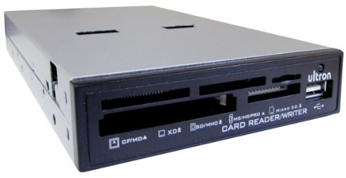 Reader ultron UCR 75in1 + USB Port 3,5intern schwarz metall Bulk