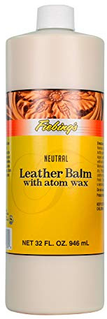 Fiebing's Leather Balm with Atom Wax 32oz - wax top finish for leather