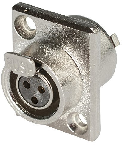 Hicon HI-XMEF3 XLR-Steckverbinder Buchse, Einbau vertikal Polzahl (num): 3 Silber 1St.