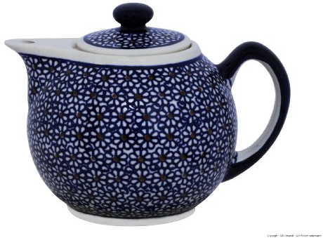 Original Bunzlauer - moderne Teekanne 1.0L- im Retro-Dekor 120