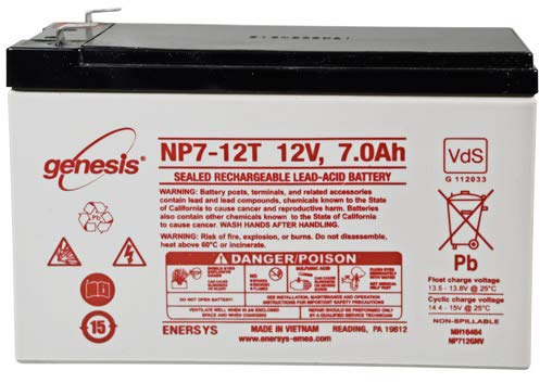 Hawker Enersys - Batteria al piombo Genesis NP7-12T, 12,0 Volt, 7,0 Ah con connettori da 6,3 mm