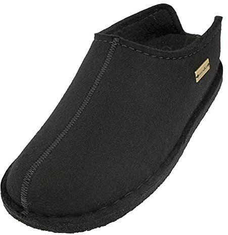 HAFLINGER Flair Smily Pantofole in feltro di lana nera, taglia 47