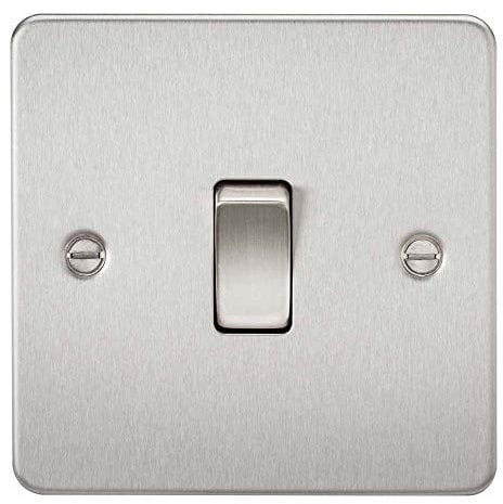 Knightsbridge FP1200BC Flat Plate Intermediate Switch, Brushed Chrome, 10AX, 1G