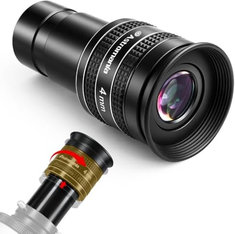Astromania Telescope Eyepiece 4mm, Wide Angle 58° Planetary Eyepiece 1.25