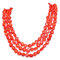 Vifaleno Collana in Corallo Rosso Naturale a 3 Fili, 6-10 mm, con Chiusura Scorrevole – Lunghezza 43-45 cm