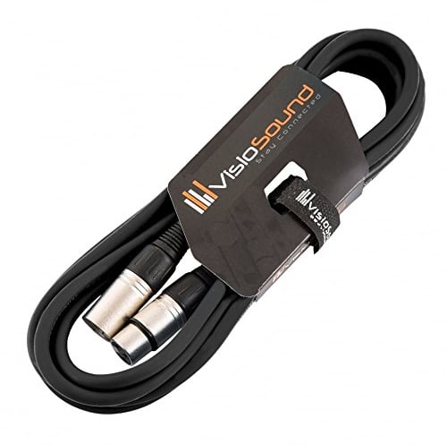 Male to Female XLR Mic Lead/Balanced Microphone/Mic Patch Cable / 7 Colours 3m Black