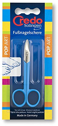 CREDO Fußnagelschere, gebogen, POP ART, vernickelt, blau