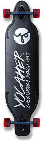 Yocaher Aluminium-Longboard-Serie, komplette Drop-Through 92,1 x 22,9 cm Longboards, Skateboards mit Black Widow, Premium-Griffband, Aluminiumlegierung, LKW, ABEC-9-Kugellager, 62 mm langes Board