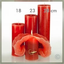 Lotuskerze „Einfarbig“ in Rost-Rot mit Blüteneffekt 23 cm