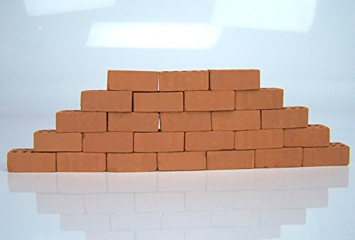 25 St. Lochziegel aus rotem Ton zum Krippenbau. 32x16x12 mm. Weihnachtskrippe.