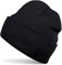 styleBREAKER Kinder Beanie Strickmütze mit breiter Krempe, Feinstrick Mütze doppelt gestrickt, Kindermütze 2-5 Jahre 04024030, Farbe:Schwarz