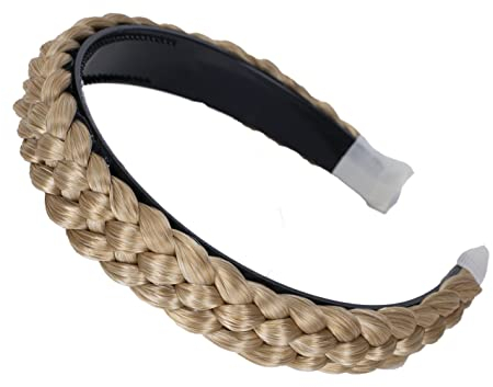 CAISHA Haarreifen Zopf Geflochten Haarteil Haarband Kopfschmuck Haarschmuck Hellblond Mix HR10