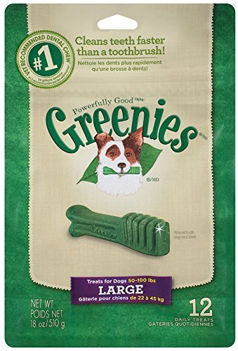 GREENIES Dental Chews Large Treats for Dogs - Mega TREAT-PAK Package 18 oz. 12 Count by Greenies