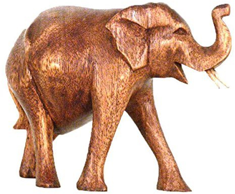 Simandra Elefant Holz Figur Skulptur Abstrakt Holzfigur Statue Afrika Asia Glücksbringer Handarbeit Deko Größe 6 cm
