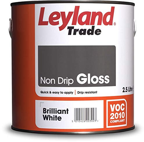 Leyland Trade Non Drip Gloss Paint - Brillaint White 2.5L
