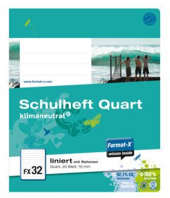 Format-X 073821 10 Schulheft FX32, liniert, weiß