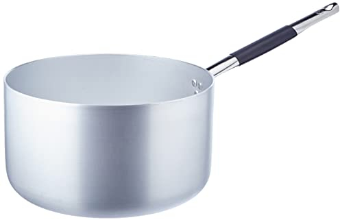 Pentole Agnelli ALMC105PIC28 Linea Alluminio Casseruola Alta, Fondo a Induzione con 1 Manico Cool, 28 cm, Acciaio, Argento