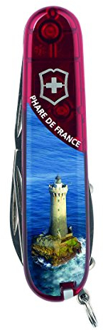 Victorinox Couteau de poche Spartan (12 fonctions, grande lame, tire-bouchon, ouvre-boîtes) motif Phare de France