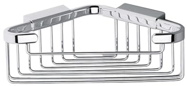 INDA A0449HCR Hotellerie Eckduschkorb Hoch, Messing, Chrom, 17 x 17 x 7 cm