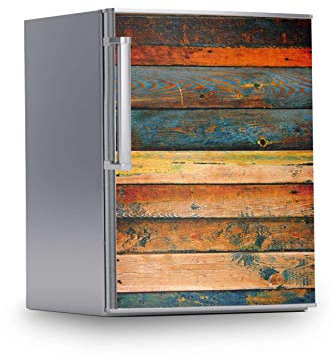 Kühlschrank Foto-Tapete I Dekofolie für Kühlschrankfront - Klebesticker Aufkleber selbstklebend I Dekoration Küche - Design: Wooden