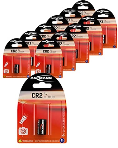 Ansmann CR2 (3 V) – Pila de Litio (12 Unidades), Duradera, para Puerta de Garaje, Alarma, Disparador para cámara, medidores, Timbre, etc.